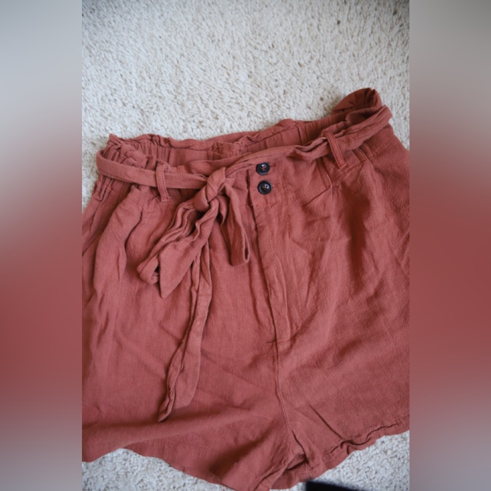 PINK LILY DARK MAUVE SMOCKED WAIST SHORTS